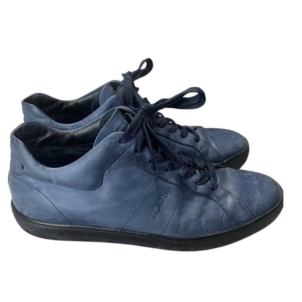 Tod’s Mens size 8.5 Suede Leather Lace-up Low Top Casual Shoes Sneakers Blue